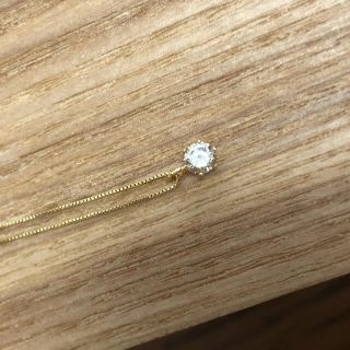 K18ネックレス　ダイヤモンド1粒　0.2ct(ネックレス)