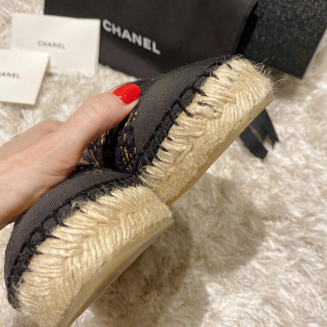 CHANEL(シャネル)の⭐︎短時間一度のみ⭐︎ CHANEL シャネル エスパドリーユ ツイード 38 レディースの靴/シューズ(スリッポン/モカシン)の商品写真