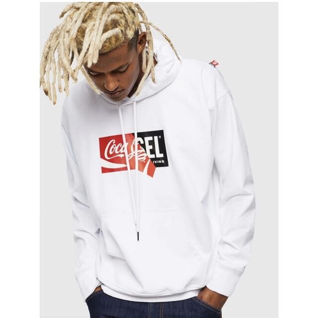 DIESEL パーカー　Coca-Cola コカコーラ　ロゴ　ホワイト XL