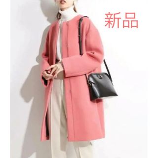 イエナ(IENA)の新品タグ付  18AW  ラムウールノーカラーコート  38(ロングコート)