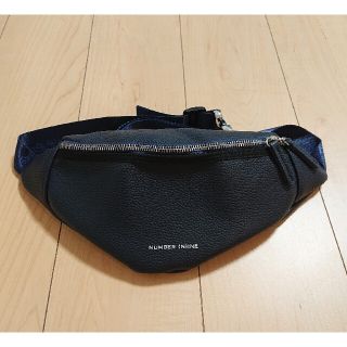 ナンバーナイン(NUMBER (N)INE)の美品 NUMBER NINE ウエストバッグ ボディバッグ ネイビー 紺(ボディーバッグ)