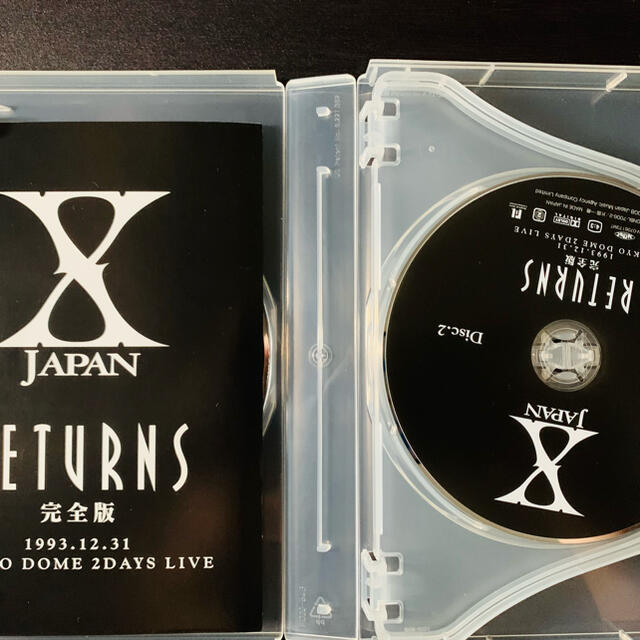 XJAPAN　RETURNS　完全版　1993．12．31 DVD　美品‼️ エンタメ/ホビーのDVD/ブルーレイ(ミュージック)の商品写真