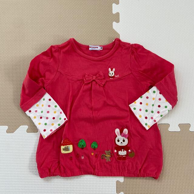 mikihouse(ミキハウス)のミキハウス　2枚セット　カットソー　ロンT 100 キッズ/ベビー/マタニティのキッズ服女の子用(90cm~)(Tシャツ/カットソー)の商品写真