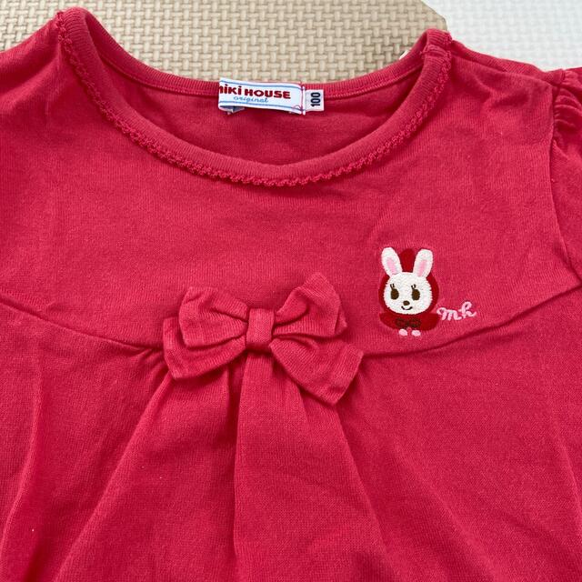 mikihouse(ミキハウス)のミキハウス　2枚セット　カットソー　ロンT 100 キッズ/ベビー/マタニティのキッズ服女の子用(90cm~)(Tシャツ/カットソー)の商品写真