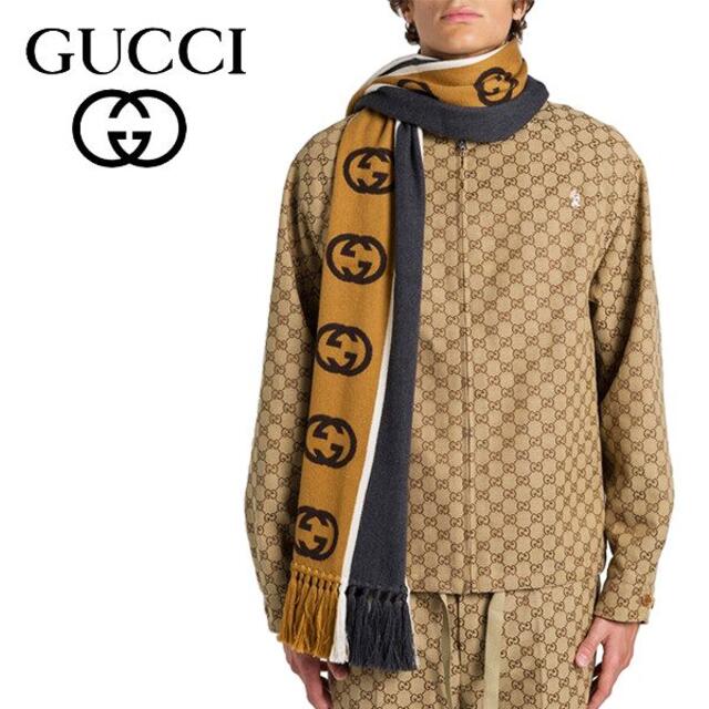 Gucci - 37 GUCCI マフラー ストール 男女兼用 GG柄 ウール混 グレーの通販 by NEO 's shop｜グッチならラクマ