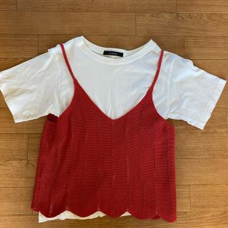 ダブルクローゼット(w closet)のw closet スカラップビスチェ付きTシャツ(Tシャツ(半袖/袖なし))