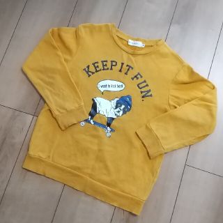 ザショップティーケー(THE SHOP TK)のTHE SHOP TK  プリント 長袖トレーナー 130cm イエロー(Tシャツ/カットソー)