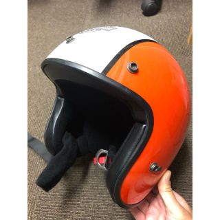 ハーレーダビッドソン(Harley Davidson)のハーレー純正ヘルメット　オレンジx白(ヘルメット/シールド)