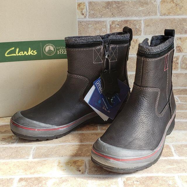 未使用 クラークス Clarks ☆ レザー ショートブーツ 7M 防水加工