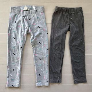 エイチアンドエム(H&M)のレギンス 2点まとめ売り☆H&M リボン柄 グレー、GAP ラメ グレー 110(パンツ/スパッツ)