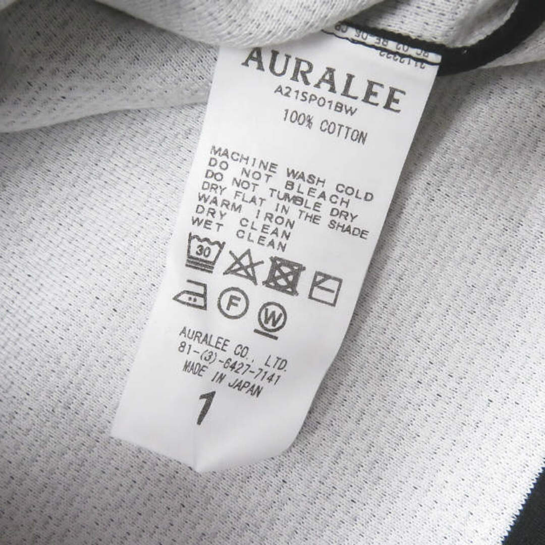 AURALEE(オーラリー)のAURALEE オーラリー 21SS 日本製 GIZA BIRDS EYE DOUBLE FACE BOAT NECK P/O バーズアイボートネックニットTシャツ A21SP01BW 1 ブラック 七分袖 トップス【新古品】【中古】【AURALEE】 レディースのトップス(Tシャツ(長袖/七分))の商品写真