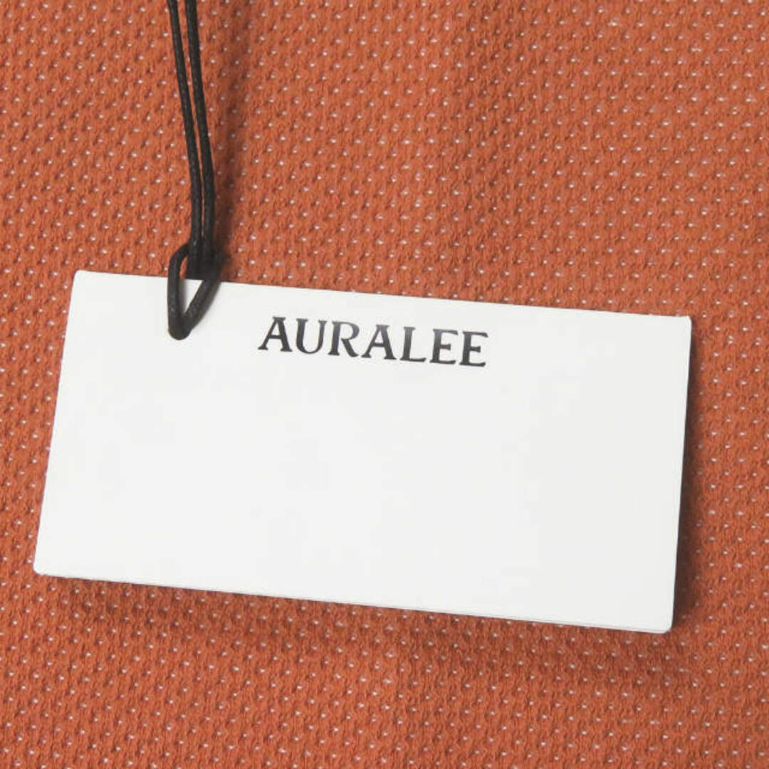 AURALEE(オーラリー)のAURALEE オーラリー 21SS 日本製 GIZA BIRDS EYE DOUBLE FACE BOAT NECK P/O バーズアイボートネックニットTシャツ A21SP01BW 0 オレンジ 七分袖 トップス【新古品】【中古】【AURALEE】 レディースのトップス(Tシャツ(長袖/七分))の商品写真