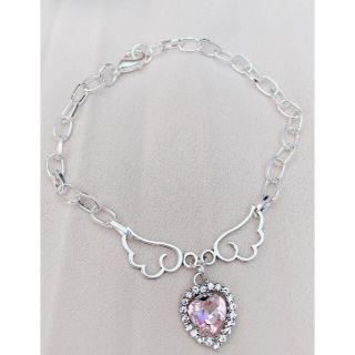 【オーダー】 量産型　キラキラハート　天使の羽 ブレスレット(ブレスレット/バングル)