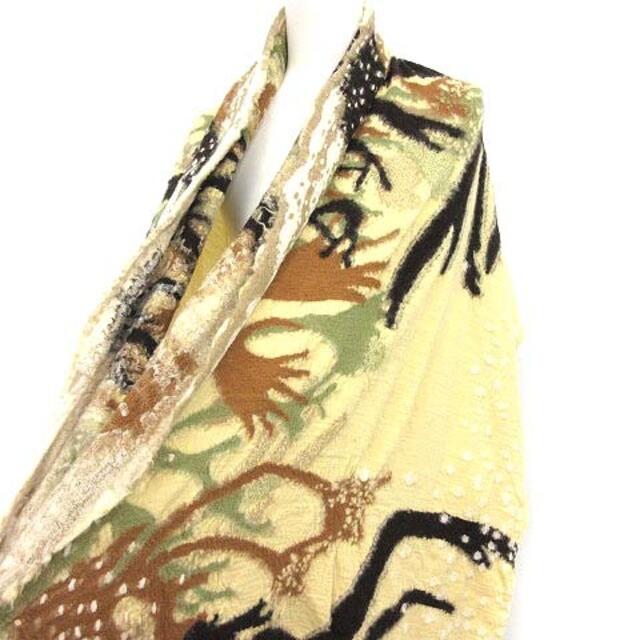 KAPITAL(キャピタル)のキャピタル ストール 縮絨ウール ジャーニー カリブマフラー 黄色 イエロー茶 レディースのファッション小物(ストール/パシュミナ)の商品写真