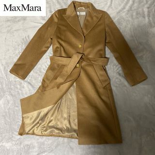 マックスマーラ(Max Mara)の【美品】Max Mara マックスマーラ　ベルテッドコート　カシミヤ100%(ロングコート)