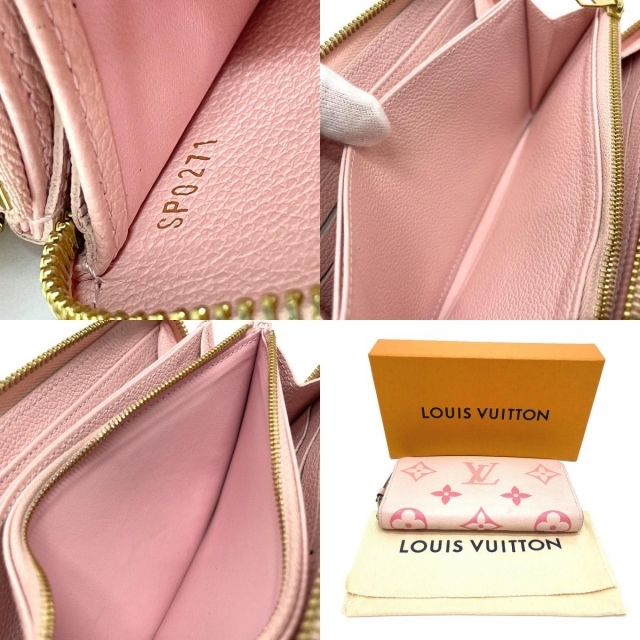 LOUIS VUITTON(ルイヴィトン)のルイヴィトン LOUIS VUITTON バイ・ザ・プール M80403 モノグラム アンプラント ジッピーウォレット 長財布 モノグラムアンプラントレザー ブトンドローズ /ピンク ゴールド金具 ピンク レディースのファッション小物(財布)の商品写真