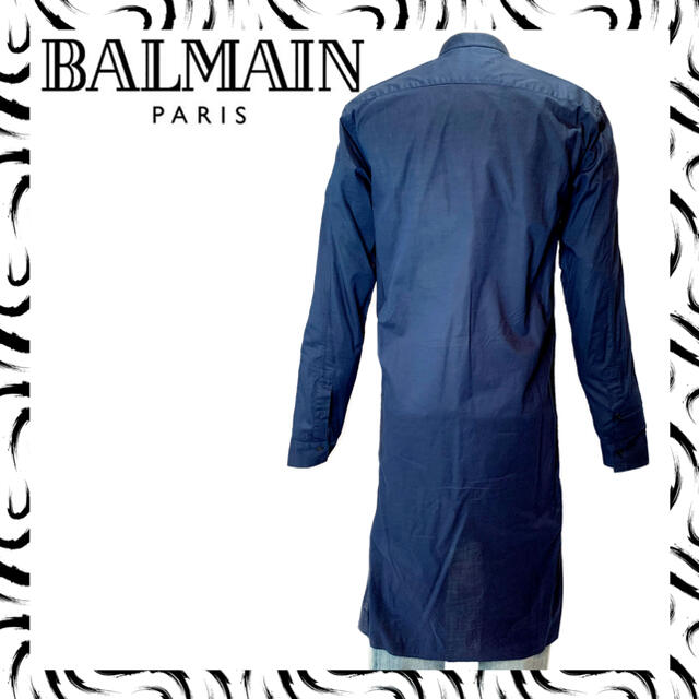 コーデ BALMAIN ロングシャツの通販 by Shop Alfista｜バルマンならラクマ - BALMAIN スタンドカラー がありまし