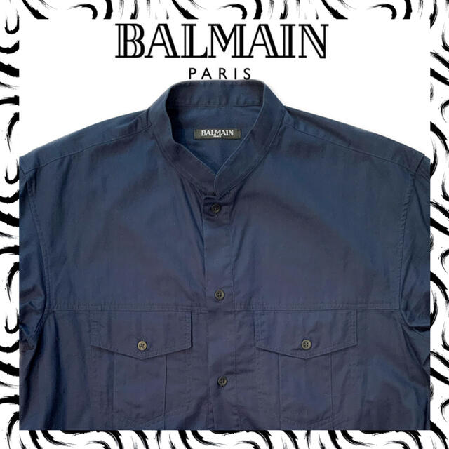 【新品/超特価！定価13.7万円】BALMAIN スタンドカラー ロングシャツ