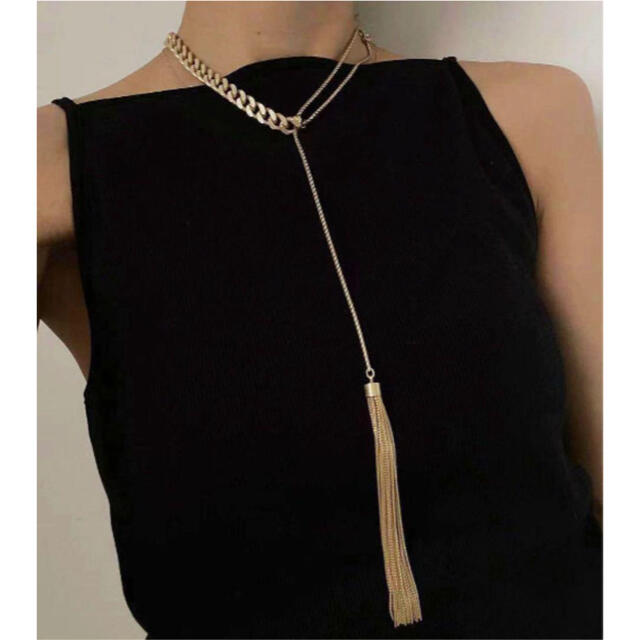 【Ameri VINTAGE】CHAIN FRINGE NECKLACEゴールドネックレス