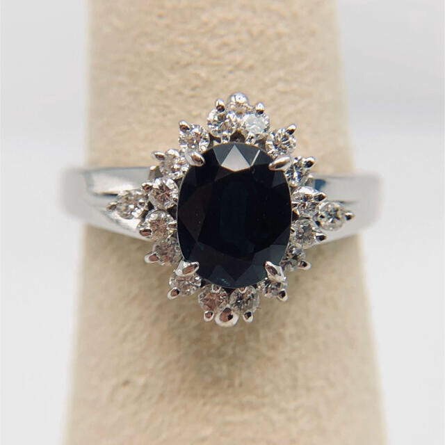 お買い得!】 鑑別書付き Pt900 リング サファイア 1.5ct 天然