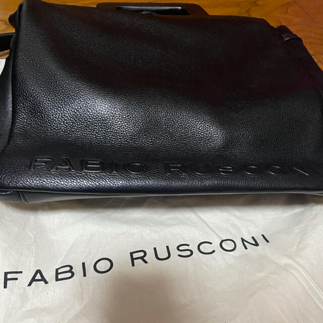 FABIO RUSCONI ファビオ ルスコーニ スクエアデザインロゴバッグ - www