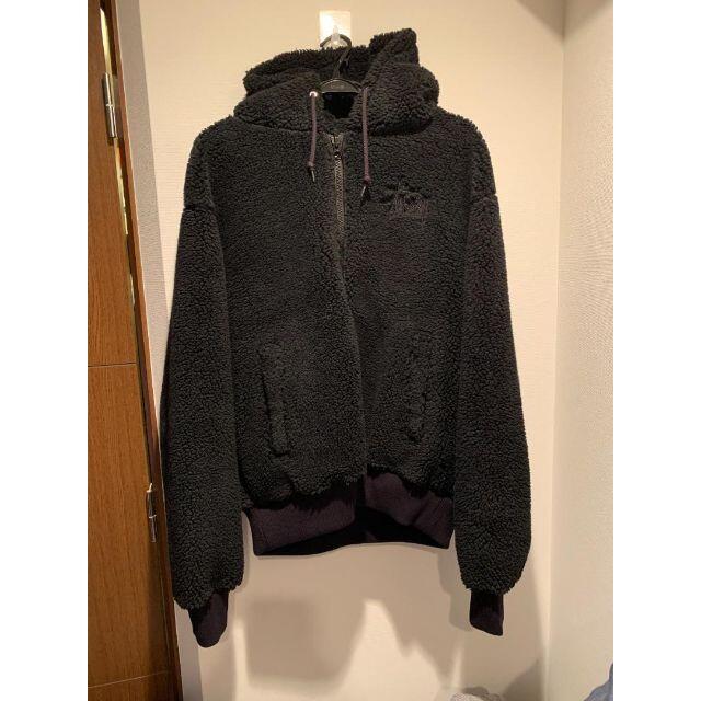 STUSSY(ステューシー)のMサイズ Stussy Sherpa Zip Hoodie ブラック メンズのトップス(パーカー)の商品写真