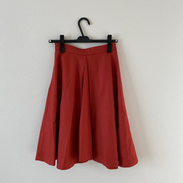 IENA(イエナ)のIENA ハードアッシュクウール ランダムフレアスカート 34 オレンジ レディースのスカート(ひざ丈スカート)の商品写真
