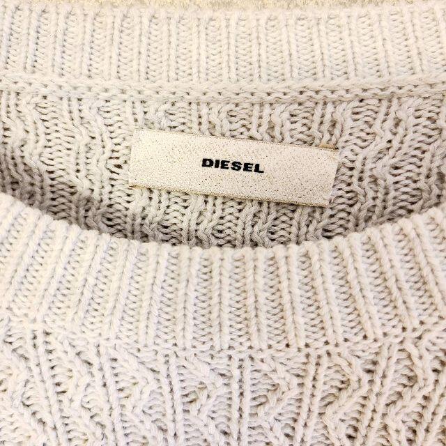 DIESEL(ディーゼル)の【DIESEL】レイヤードニット セーター グレートップス チェック柄 編み込み レディースのトップス(ニット/セーター)の商品写真