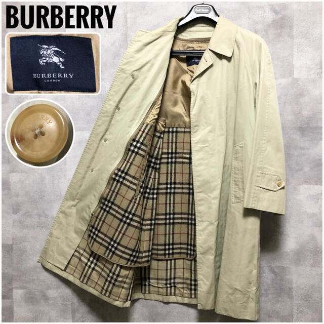 Lサイズ バーバリー ステンカラーコート ホースロゴ カシミヤ混 - アウター Lサイズ バーバリー ステンカラーコート ホースロゴ カシミヤ混 - アウター