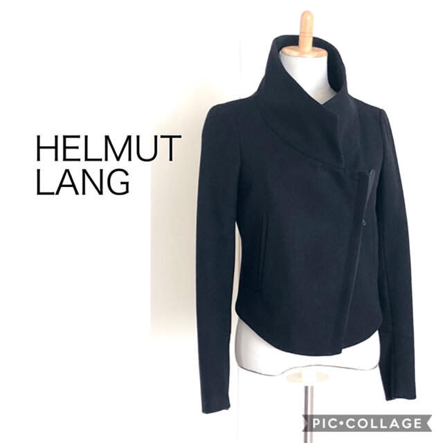 HELMUT LANG(ヘルムートラング)の着用4〜5回　HELMUT LANG 黒ライダースジャケット レディースのジャケット/アウター(ライダースジャケット)の商品写真