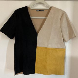 ザラ(ZARA)のZARA スエード半袖トップス(カットソー(半袖/袖なし))