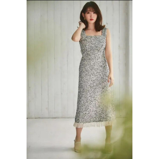 スナイデル(SNIDEL)のHerlipto Cotton-blend Tweed Dress(ロングワンピース/マキシワンピース)