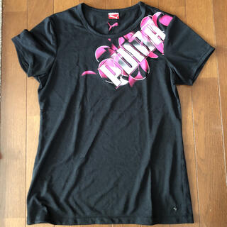 プーマ(PUMA)の美品 Tシャツ PUMA プーマ ブラック ピンク 半袖(その他)