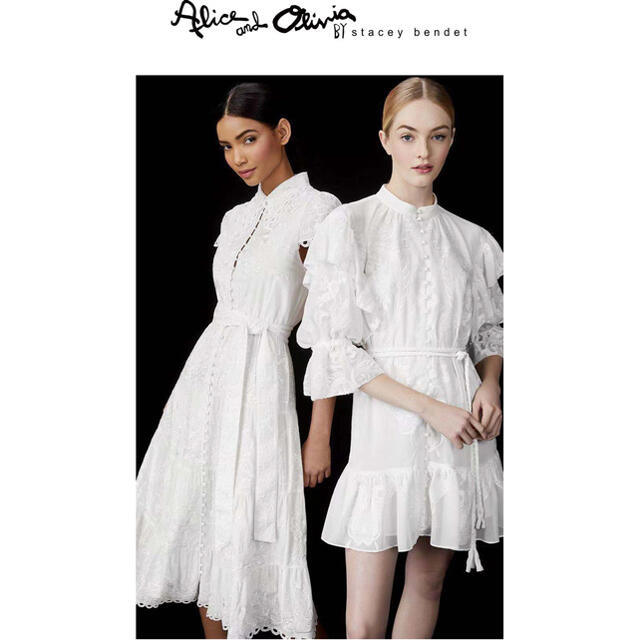 【にコメント】 Alice+Olivia - ️ ★Alice olive2021新作新品 黒、白ロングワンピース 綺麗2色の通販 by 服が