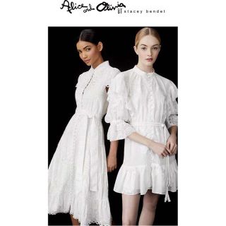 アリスアンドオリビア(Alice+Olivia)の❤️ ★Alice olive2021新作新品　白ロングワンピース 綺麗オシャレ(ロングワンピース/マキシワンピース)