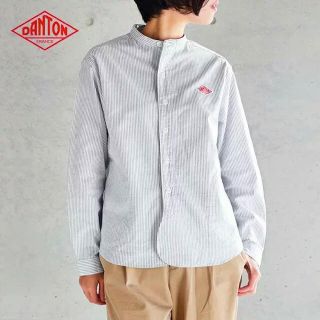 ダントン(DANTON)の【限定値下げ価格‼︎】DANTON バンドカラーシャツ　ノーカラーシャツ 36(カットソー(長袖/七分))