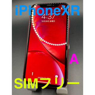 アイフォーン(iPhone)のiPhone XR RED 64 GB SIMフリー　#405(スマートフォン本体)