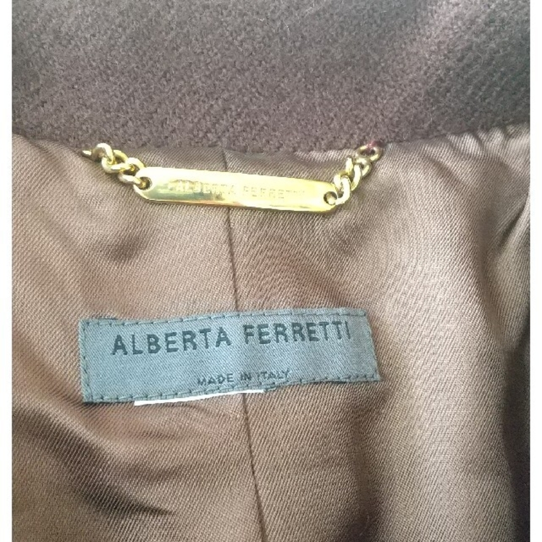 alberta ferrettiファーストラインの膝下丈のコート ブラウン