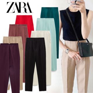 ザラ(ZARA)のZARA ハイウエストパンツ(クロップドパンツ)