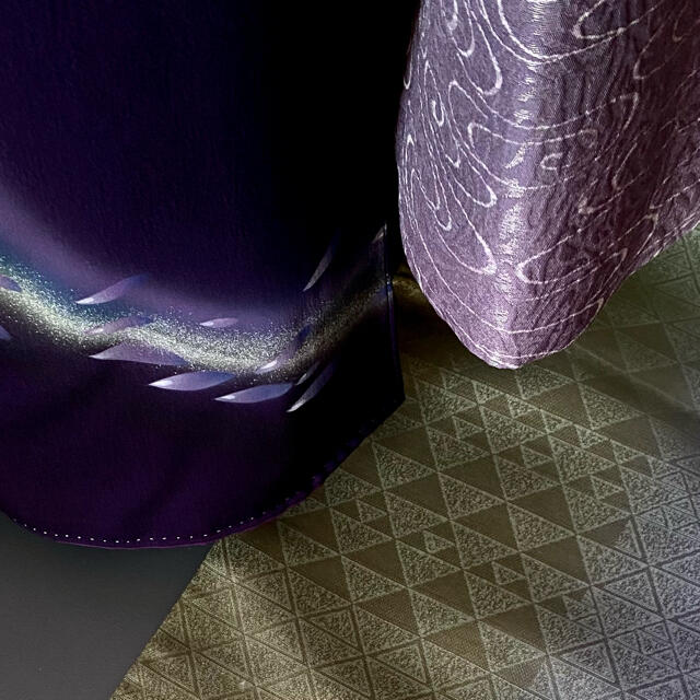 ファッションデザイナー リバーシブル トール 織り出し 紫色の帯 