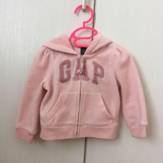 ベビーギャップ(babyGAP)の値下げ！babyGAP 女の子 ピンクフリースパーカー size90(ジャケット/上着)