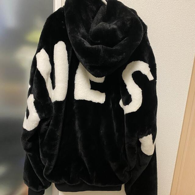 カーキ×インディゴ guess ファー コート ジャケット ゲス 正規品