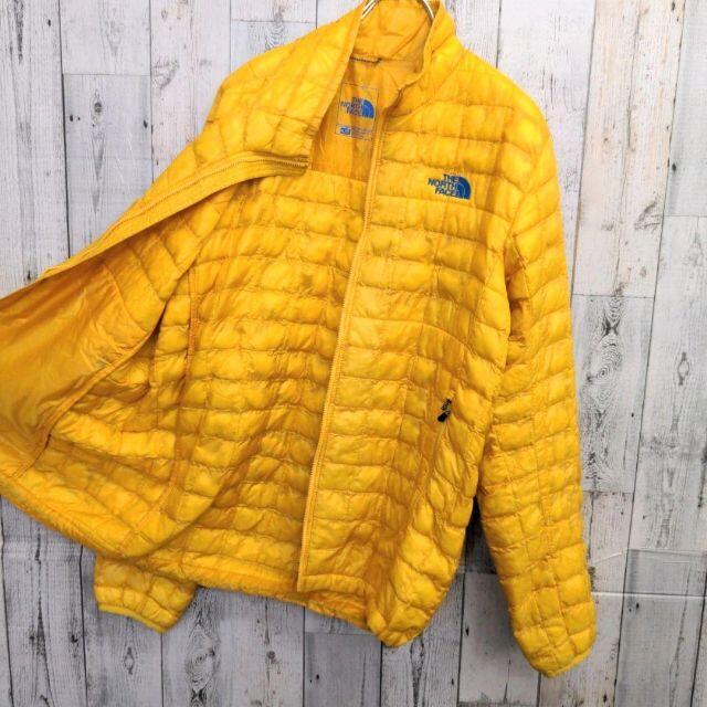 US規格 ノースフェイス 中綿ジャケット ブルゾン 刺繍ロゴ イエロー黄色2L メンズのジャケット/アウター(ダウンジャケット)の商品写真