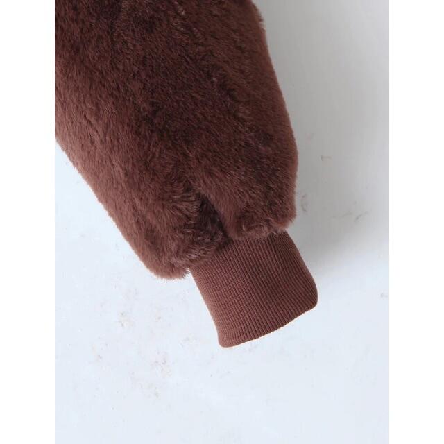 ZARA(ザラ)の🎃10月新作👻6574◆brown ブラウン ファー トレーナー パーカー レディースのトップス(トレーナー/スウェット)の商品写真