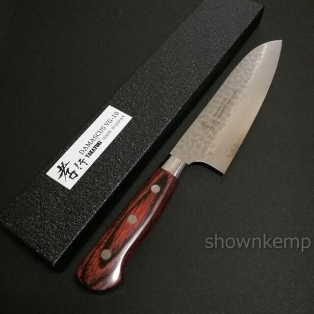 堺孝行 33層槌目ダマスカス 三徳包丁 18cm (180mm) 日本製 高級 www