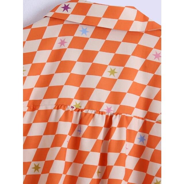 ZARA(ザラ)の🎃10月新作👻6575◆vintage ヴィンテージ レトロ 柄 シャツ  レディースのトップス(シャツ/ブラウス(長袖/七分))の商品写真