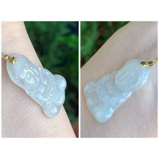 本翡翠 ミャンマー氷種⭐️18金ペンダント⭐️大日如来様