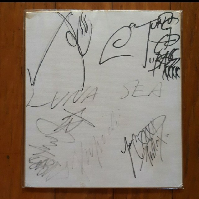 LUNA SEAの28年前のメンバー５人の直筆サイン色紙！