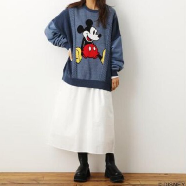 ロデオ　MICKEYニットドッキングトップス