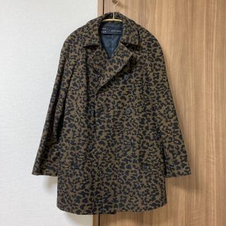 ザラ(ZARA)のロングコート　ダブルコート　ザラ  豹柄　ザラ ベーシック　XS(トレンチコート)